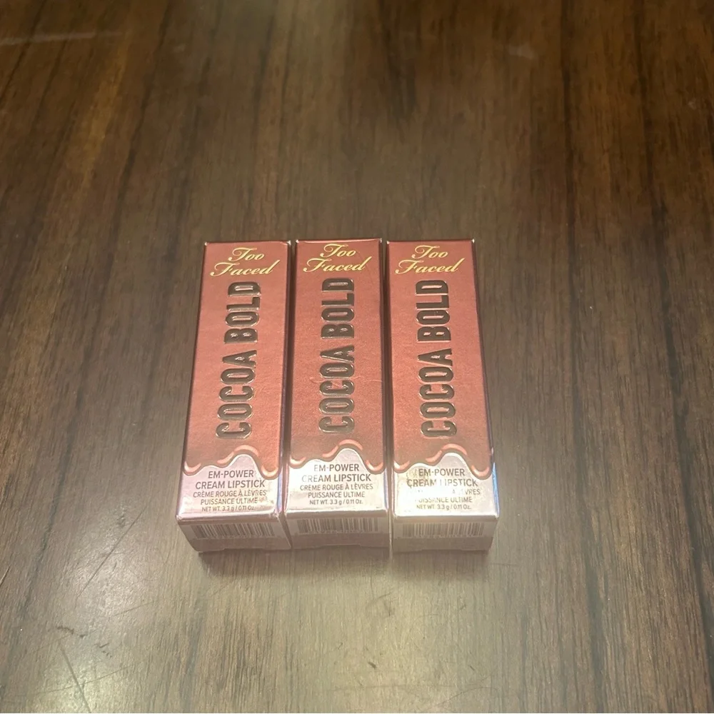 NEW Too Faced cream lipstick set (3) NIB lipsticks